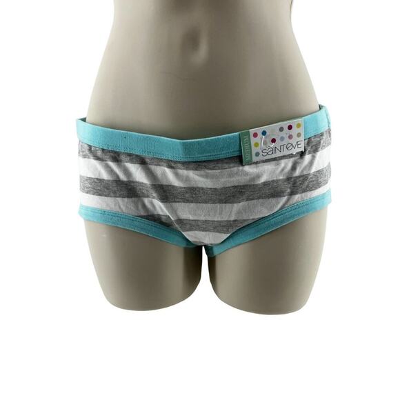 Saint Eve Hipster 516422 Aqua Grey White Stripe Size Medium - Picture 1 of 8